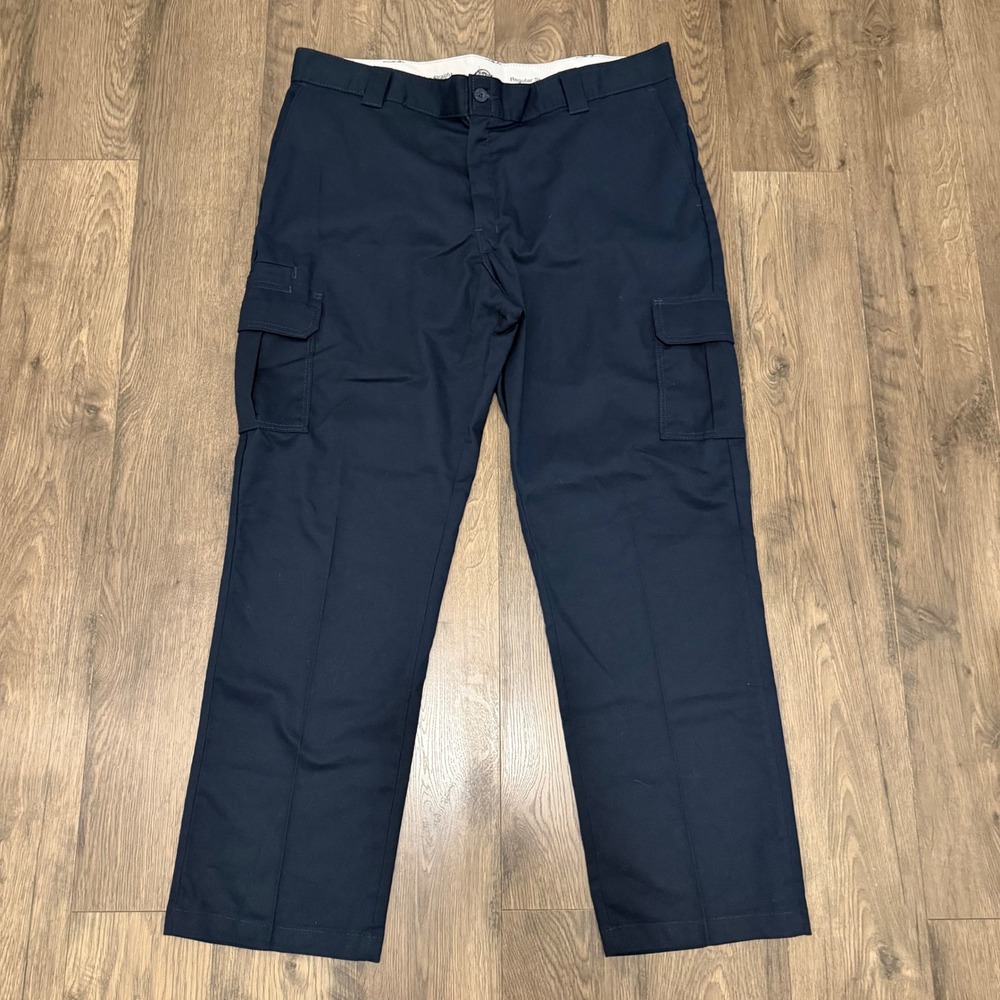 Dickies Flex Regular Straight Fit Cargo Pants Mens 42x32 Dark Navy